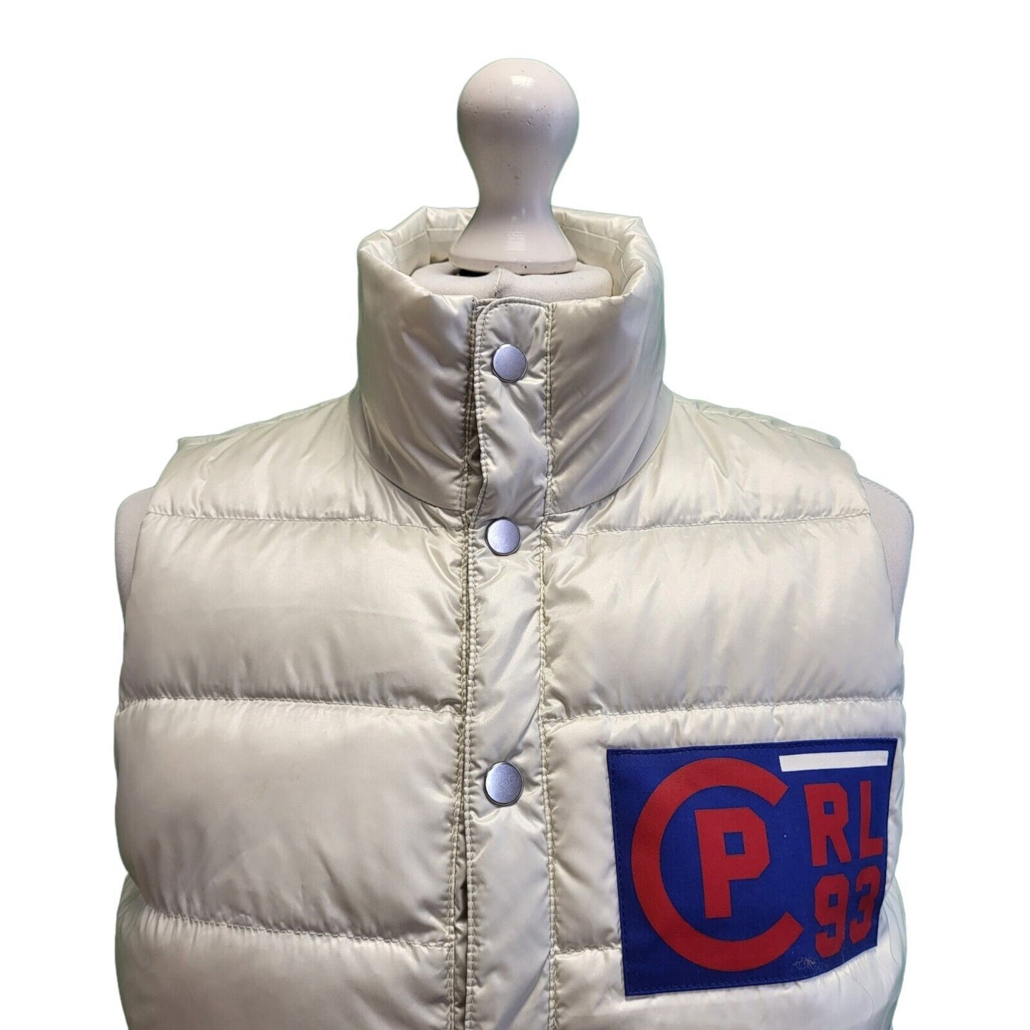 Polo Ralph Lauren Shiny White Puffer Body Warmer Gilet Vest Women's UK XS G750