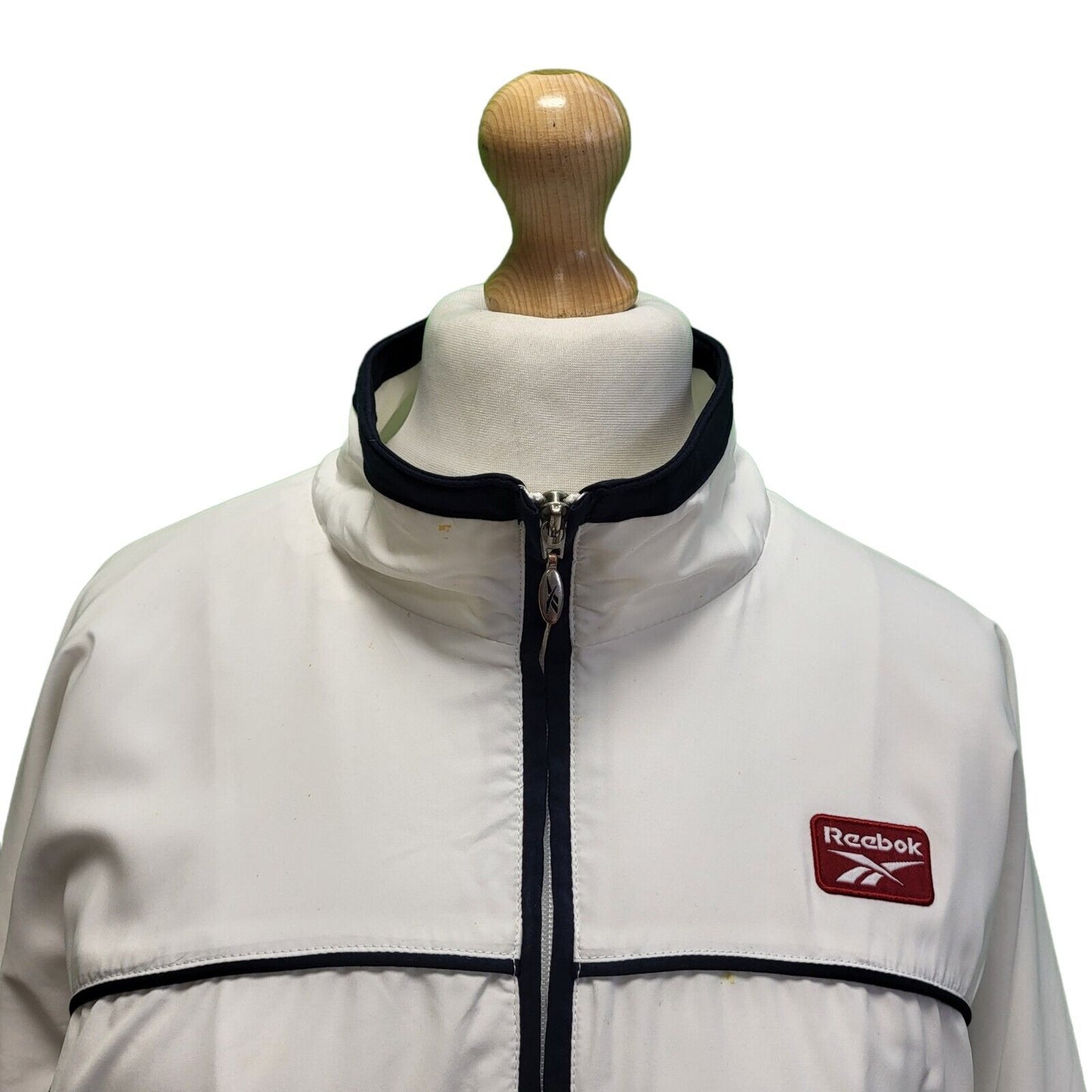 Reebok White Navy Blue Lightweight Sports Jacket Women's UK 16 eu 44 H363