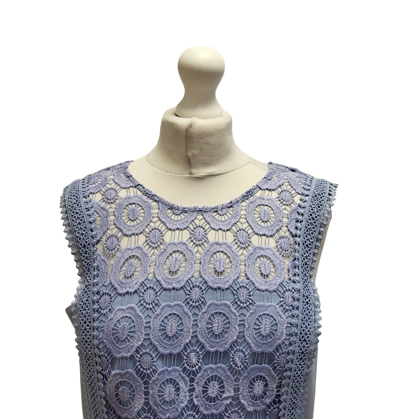FWM Light Blue Sleeveless Evening Dress UK Women's 14 Bnwt BB347