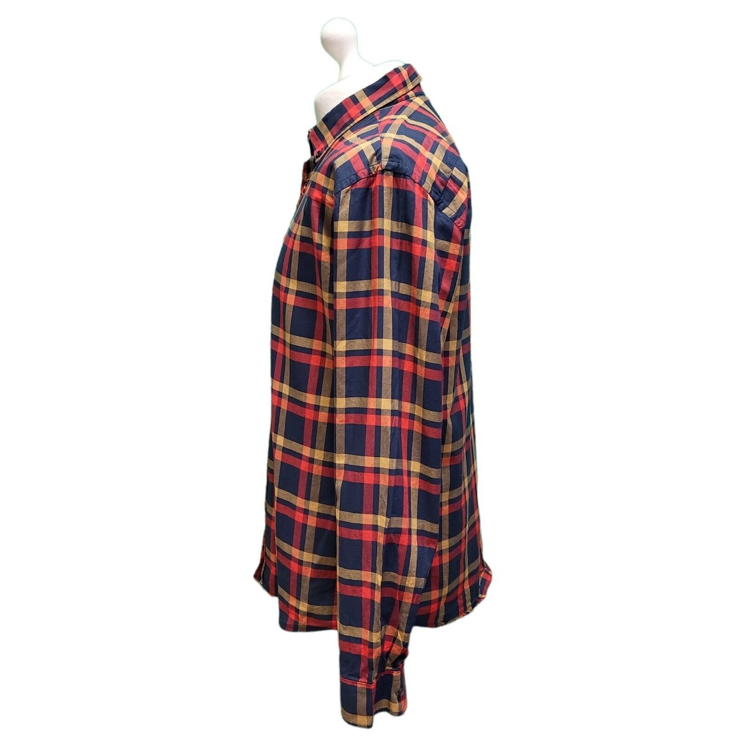 Brax Blue Red Check Modern Fit Long Sleeve Shirt Men's Uk L H62