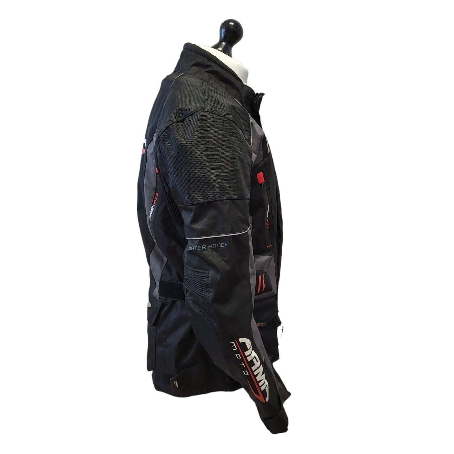 Arma Moto Black Armoured Textile Motorbike Biker Jacket Uk Men's S Eu 46 G300
