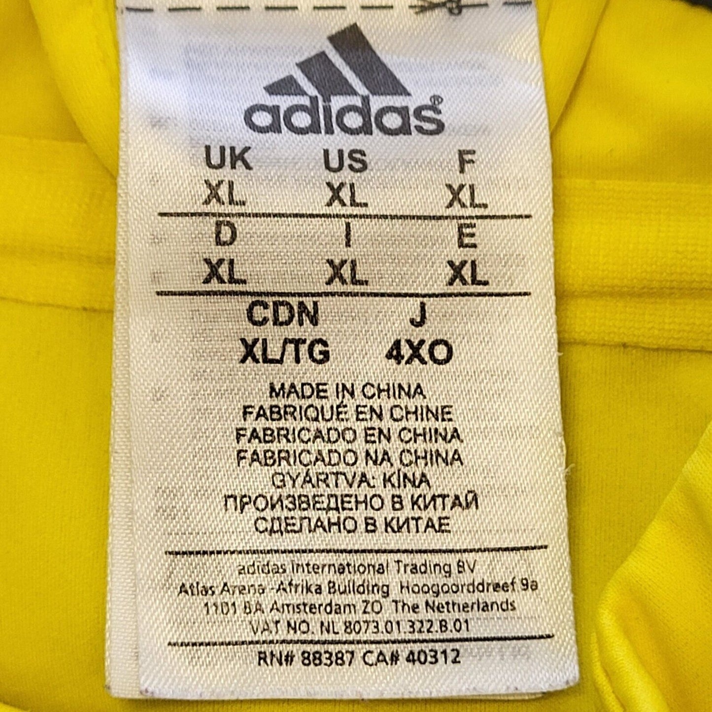 Adidas Yellow Blue Trim Zipped Sport Jacket Men's uk xL eu 56 H264