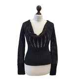 Armani Xchange Black Round Neck Wool Jumper Uk Women's S Eu 36 G236
