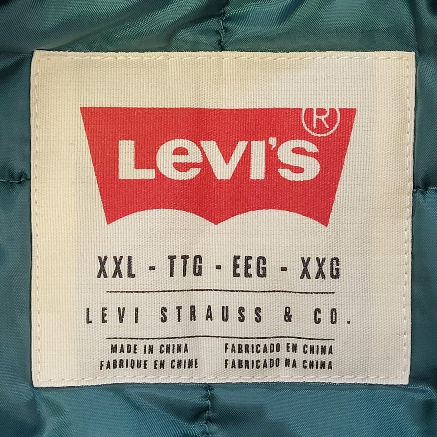 Levi's Green Snap Fasten Quilted Jacket Uk Men's 2XL G649