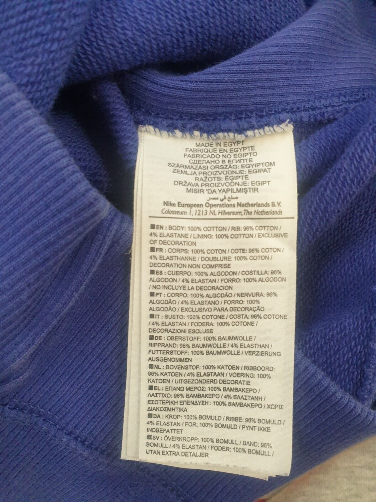 Nike Indigo Drawstring Sweatshirt Hoodie Women's Uk S 8 H94