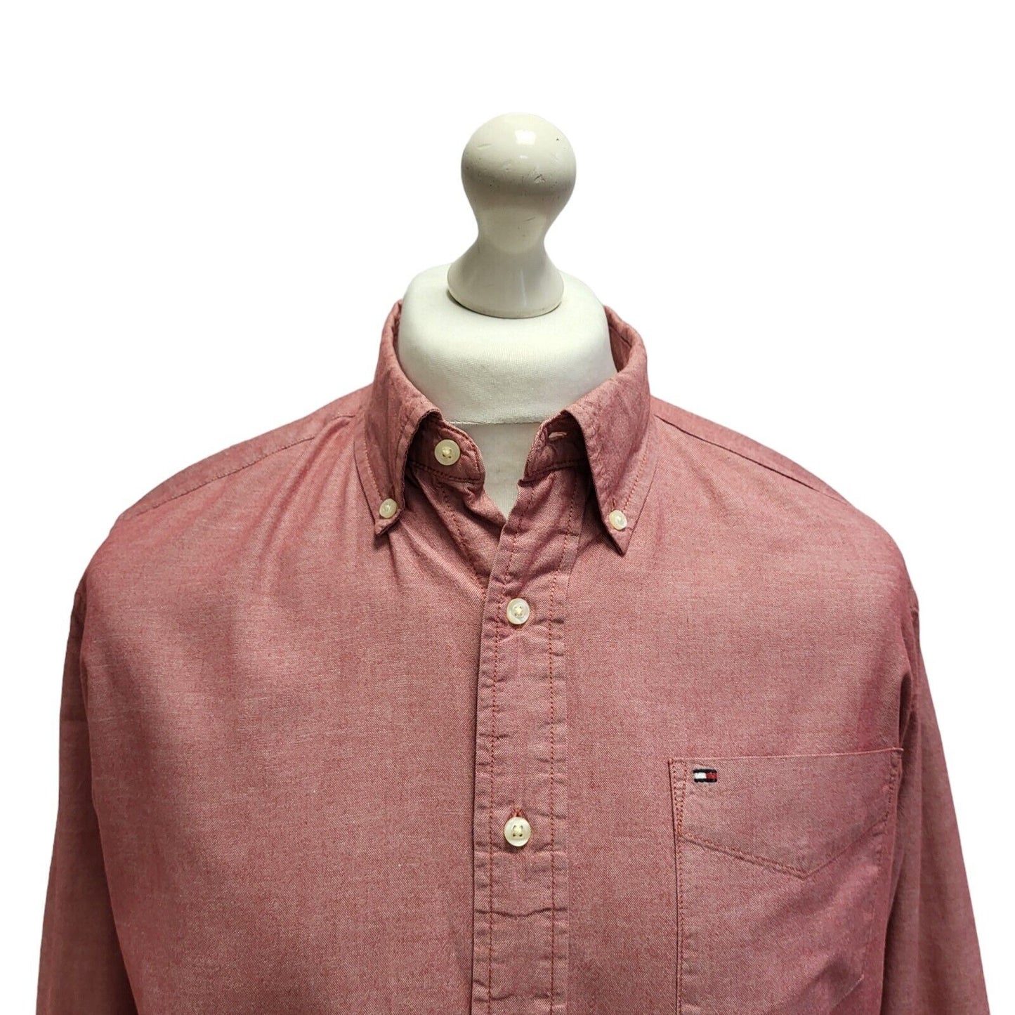 Tommy Hilfiger Pink Long Sleeve Shirt Uk Men's Medium BB387