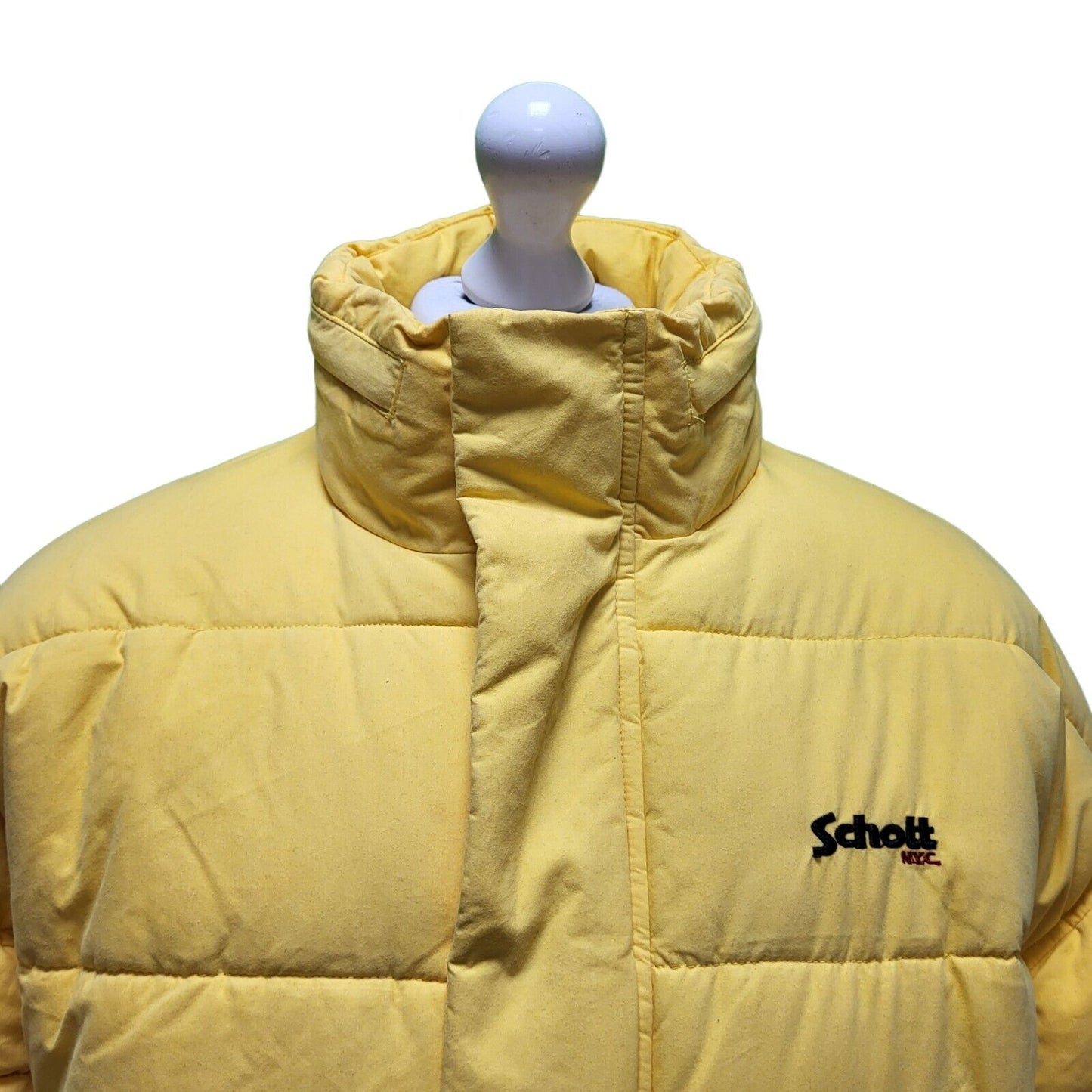 Schott Yellow Zipped Puffer Jacket UK Men's Medium H922