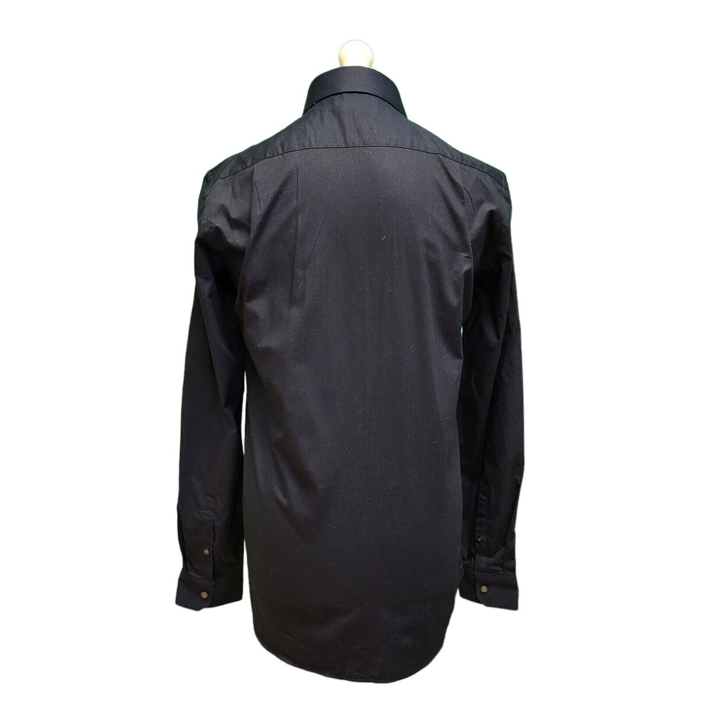 DKNY Navy Blue Diamond Smart Casual L/Sleeve Shirt Men's Uk M BNWT Slim H126