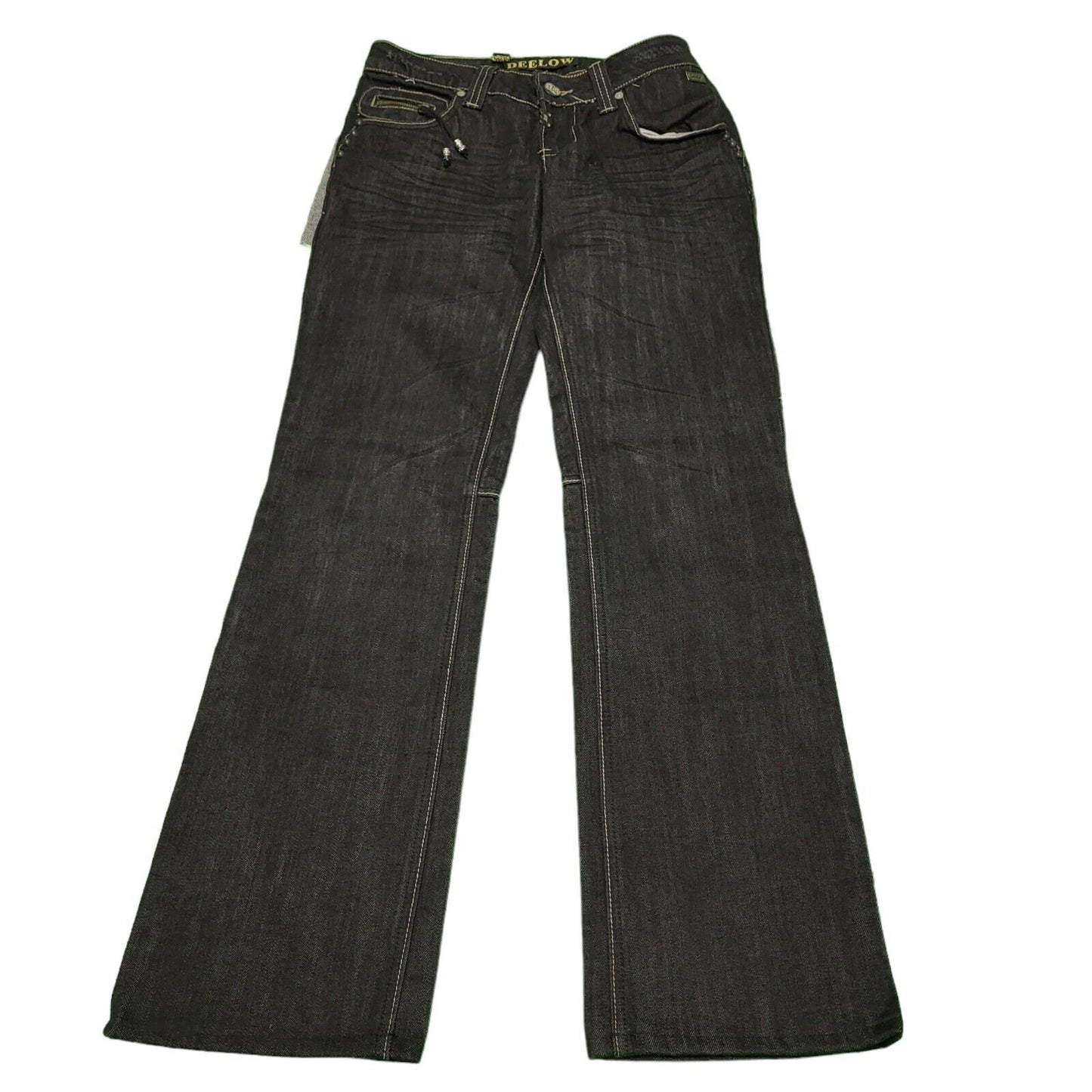Deelow Black Straight Leg Denim Jeans uk Women's 8 S W26 L32 H769