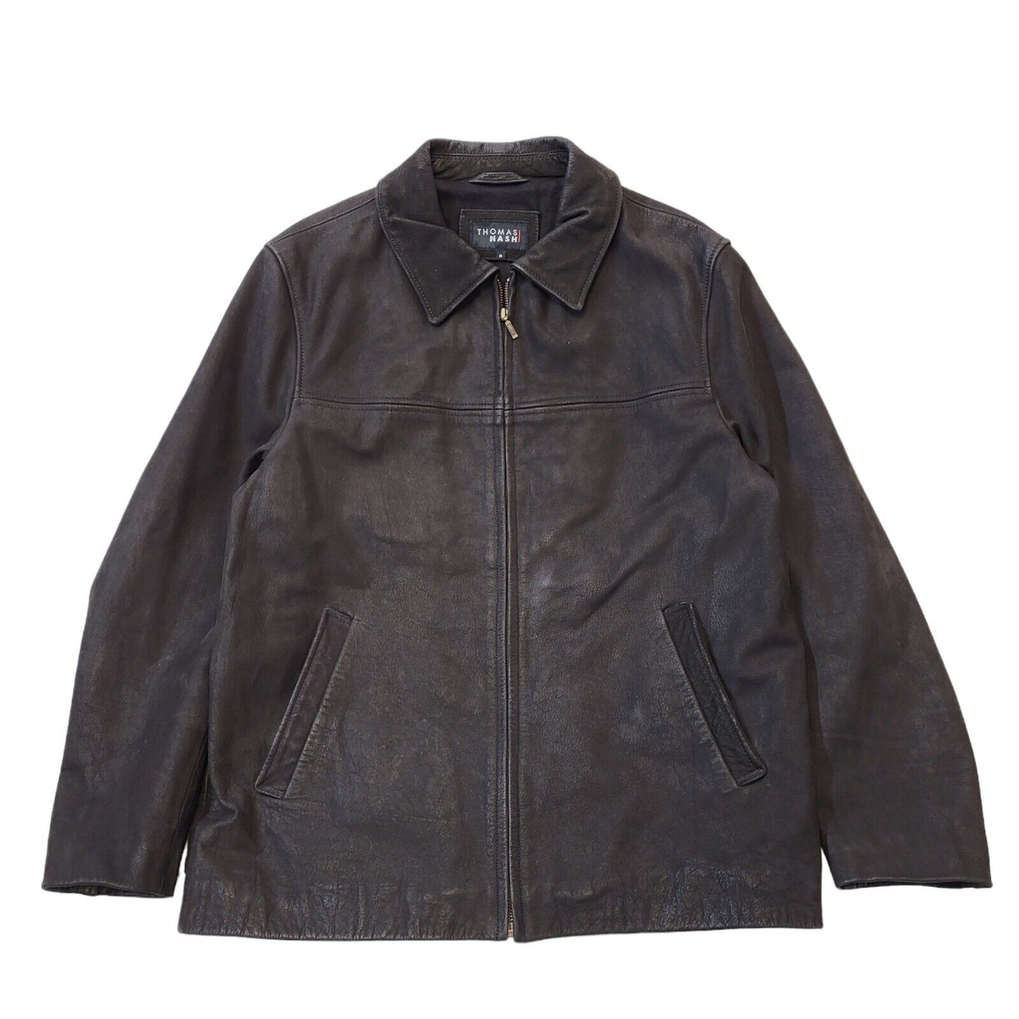 Thomas Nash Black Suede Leather Jacket Uk Men's Medium G713