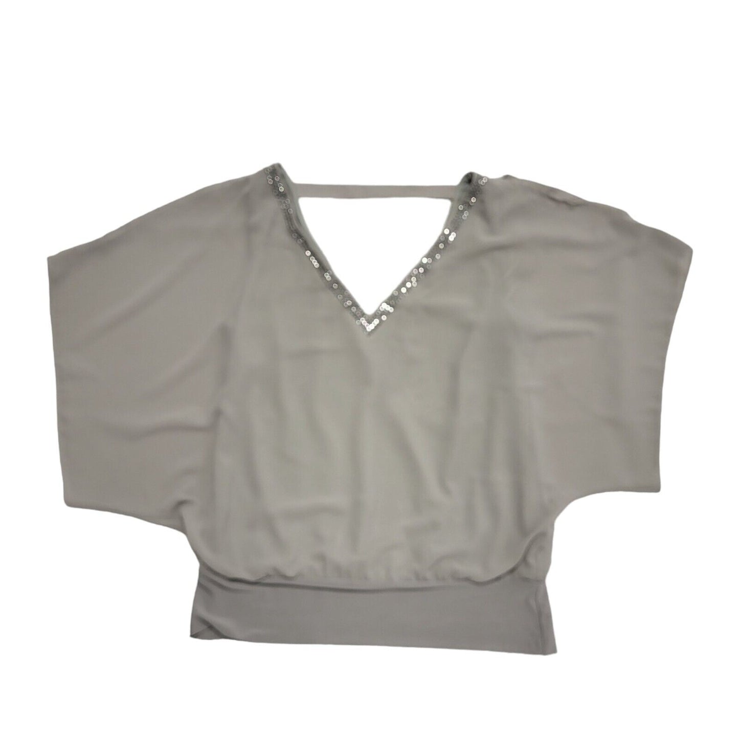 Wallis Light Grey Relaxed V-neck Batwing Blouse Top UK Women's XL 14 BNWT H759