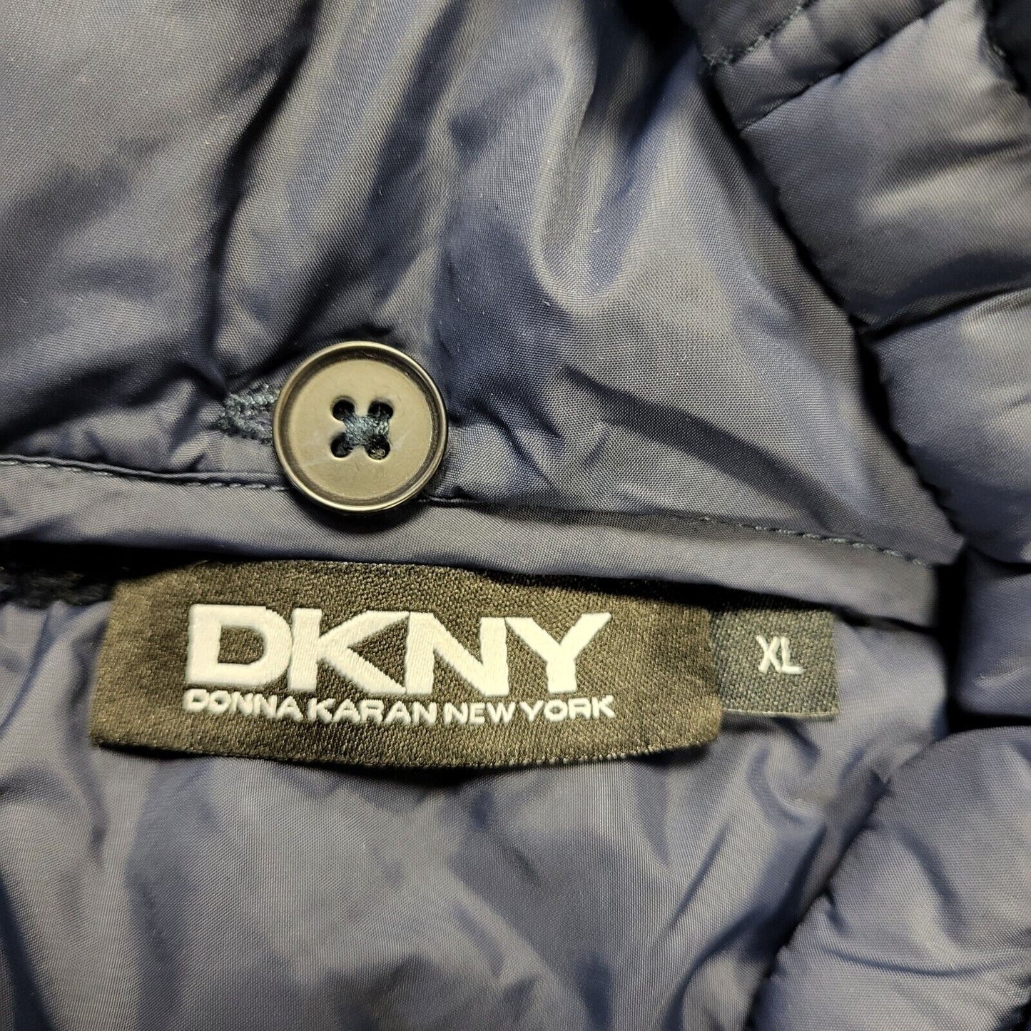 DNKY Navy Long Sleeve Hooded Padded Jacket UK Men's XL H731