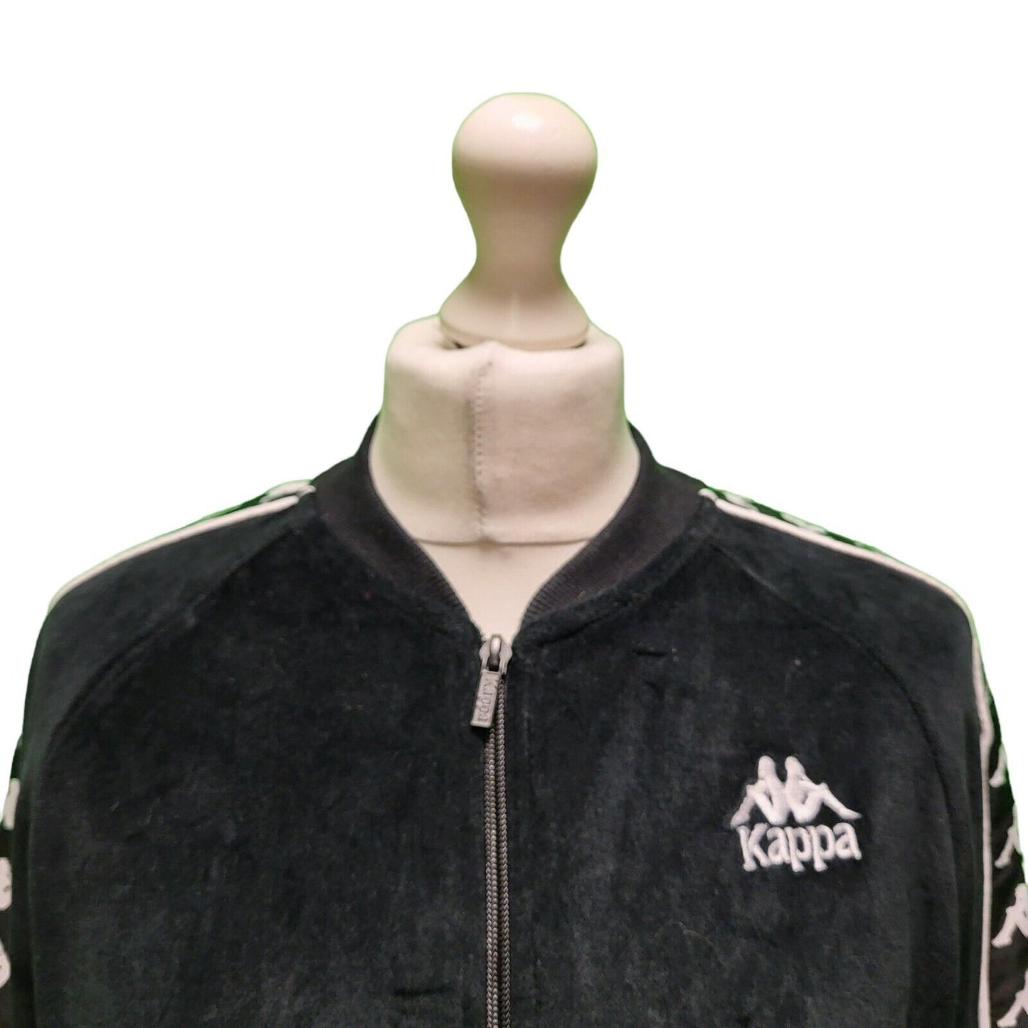 Kappa Black White Trim Sports Tracksuit Track Jacket Women's uk M eu 38 H328