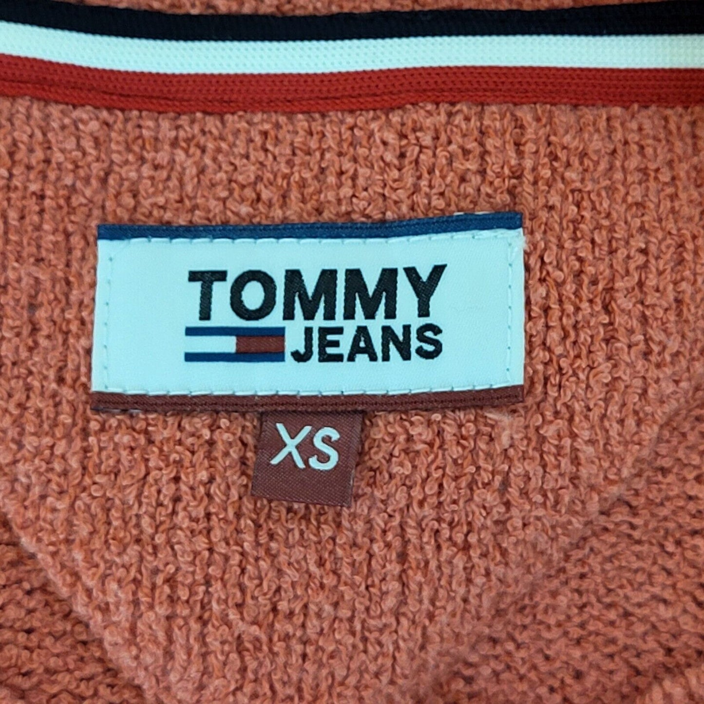 Tommy Jeans Jumper Crew Neck Orange Mens UK XS EU 44 G370