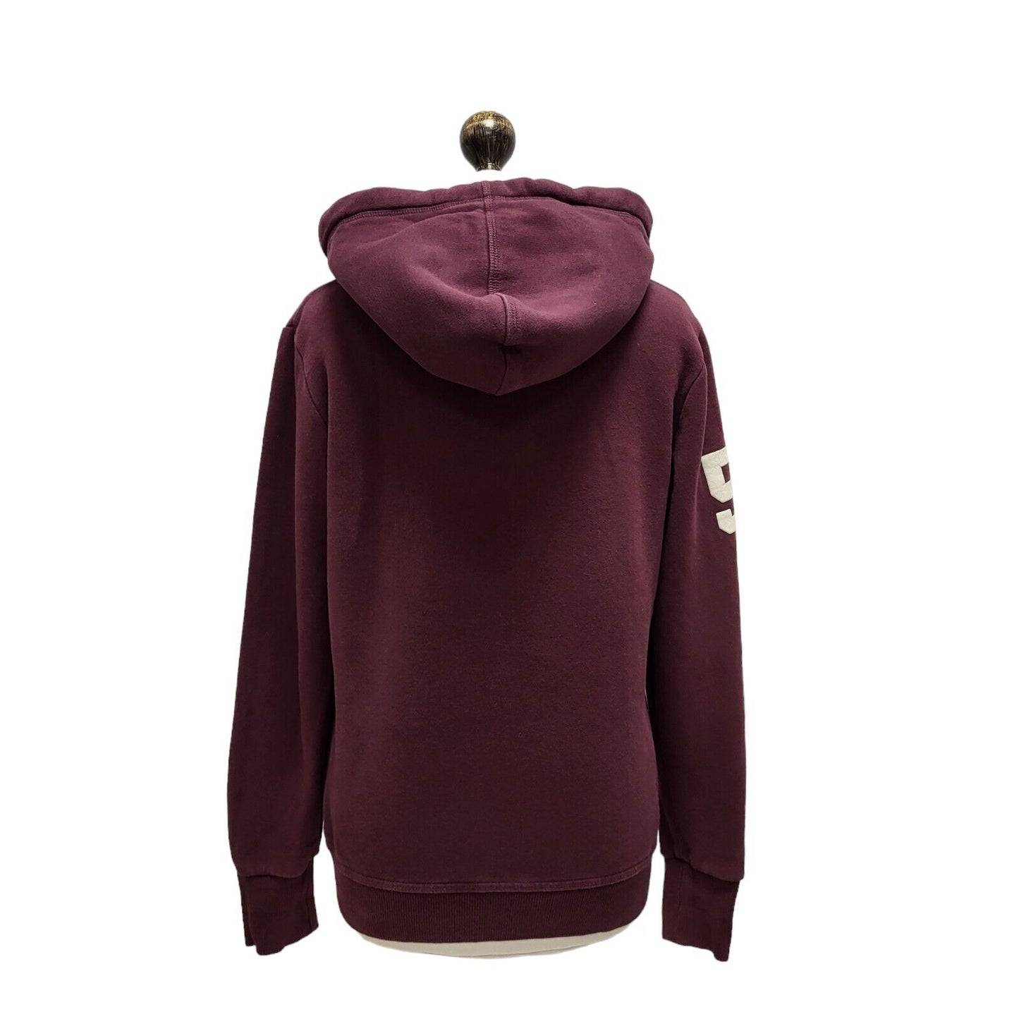 Superdry Sweatshirt Hoodie Drawstring Maroon Uk Women's Size L G417