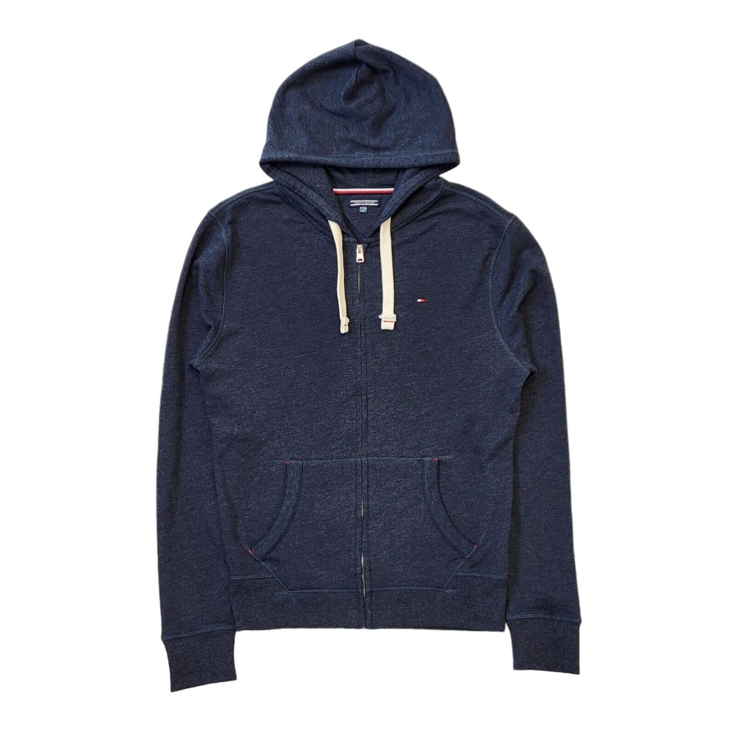 Tommy Hilfiger Blue Drawstring Zipped Sweatshirt Hoodie Uk Men's Medium G480