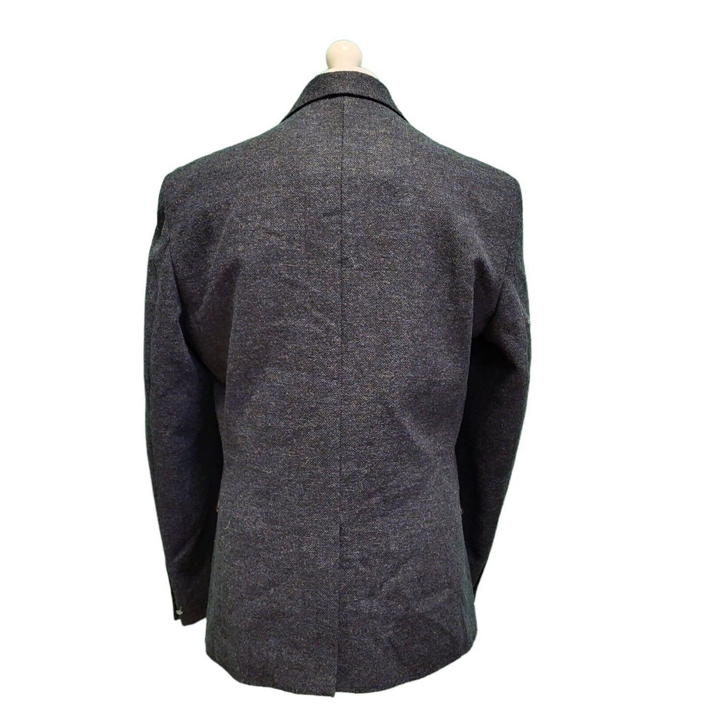 Cavani Blue Wool Tweed Slim Fit Collared Suit Blazer Jacket uk Men's L H726