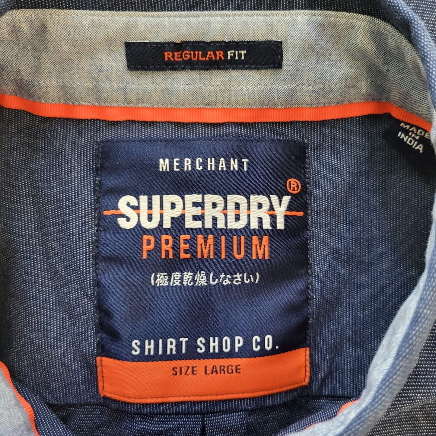 Superdry Blue Cotton Regular Fit Short Sleeve Shirt Men's UK L EU 54 H124