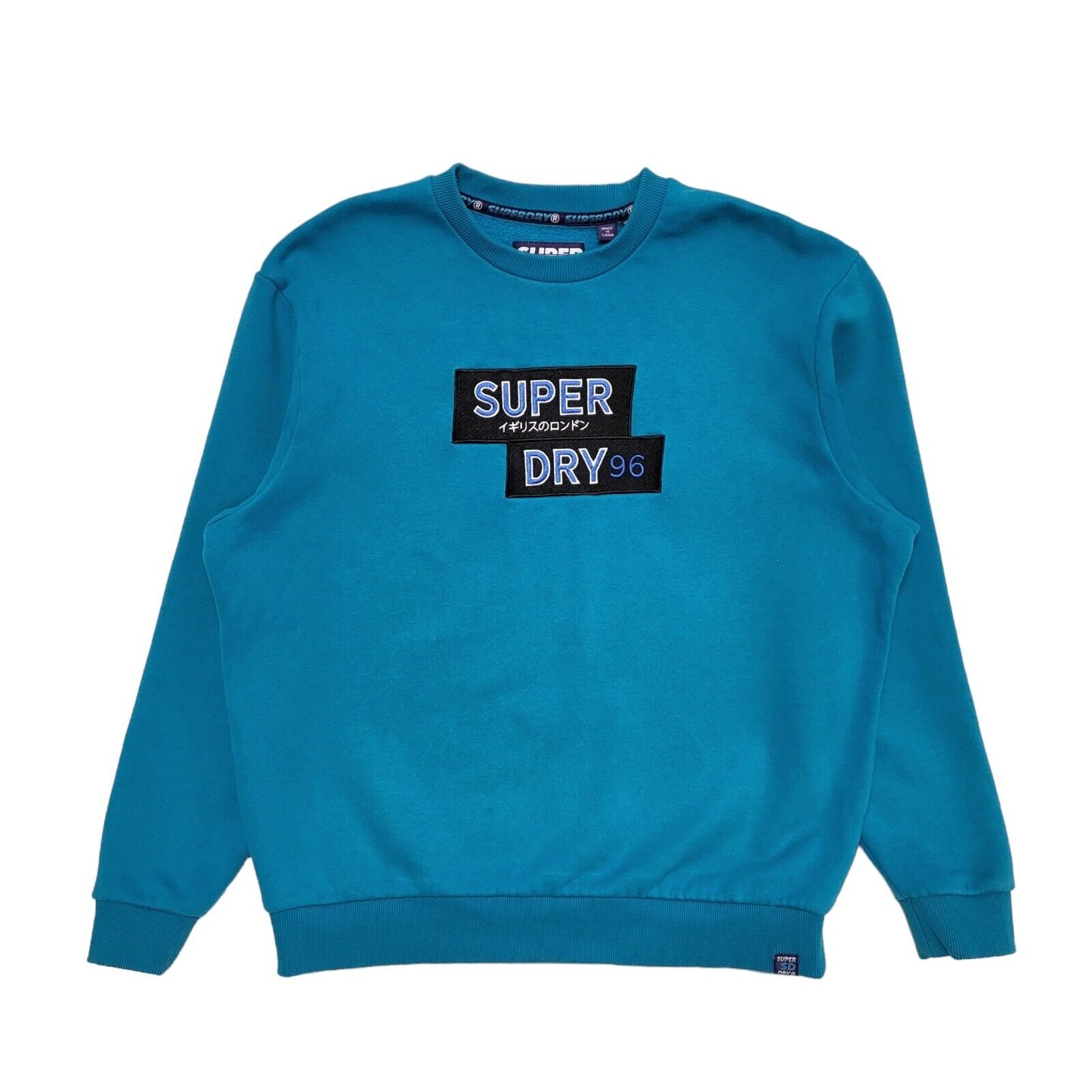 Superdry Sweatshirt Crew Neck Long Sleeve Blue Womens Size 10 G408