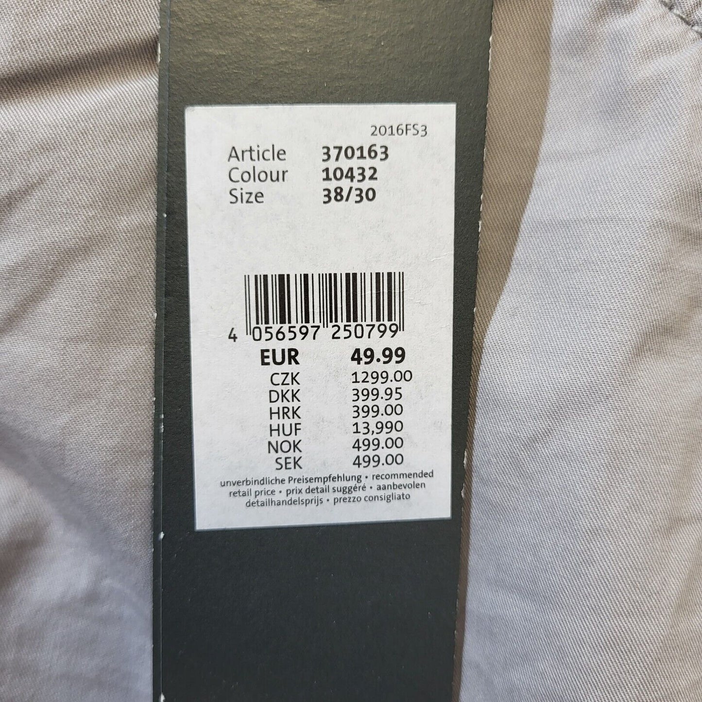 Street One Grey Straight Leg Casual Trousers Uk Men's 2XL W38 L30 Bnwt G439