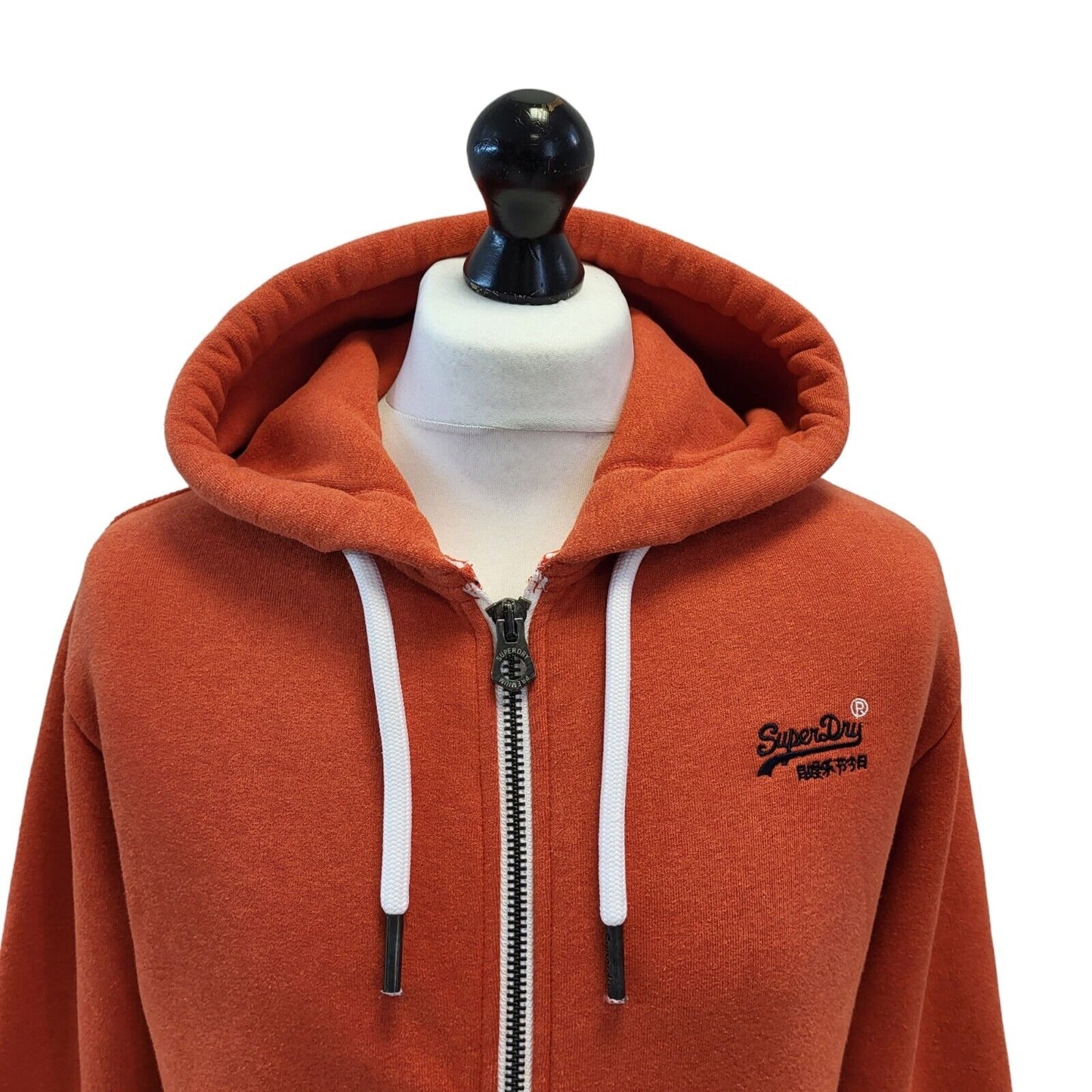 Superdry Orange Drawstring Zipped Sweatshirt Hoodie Uk Men's Small G477