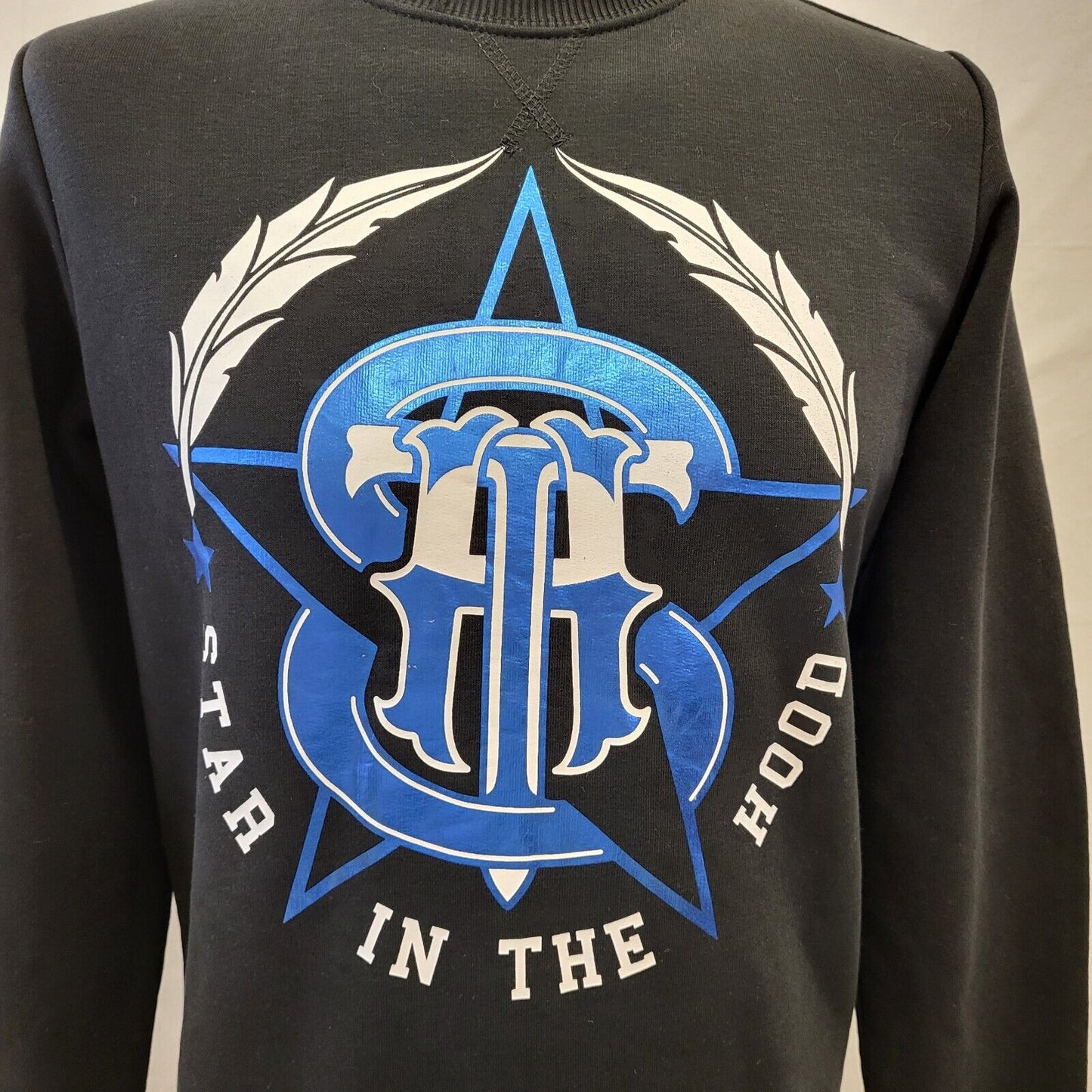 Star In The Hood BNWT Sweatshirt Crew Neck Black Mens UK S EU 48 G141