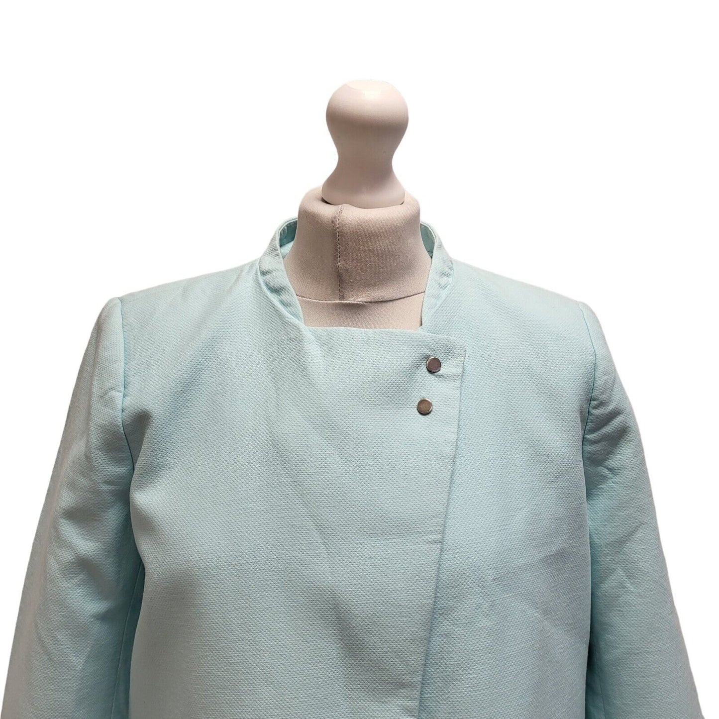 Trafaluc Zara Light Blue Button Formal/Casual Coat UK Women's M Bnwt BB318