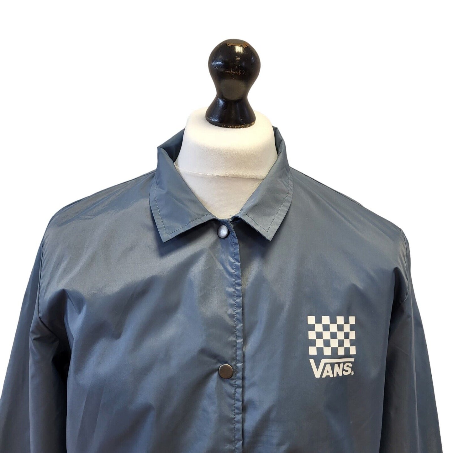 Vans Sports Jacket Blue Collared Snap Button UK XL EU 56 G152