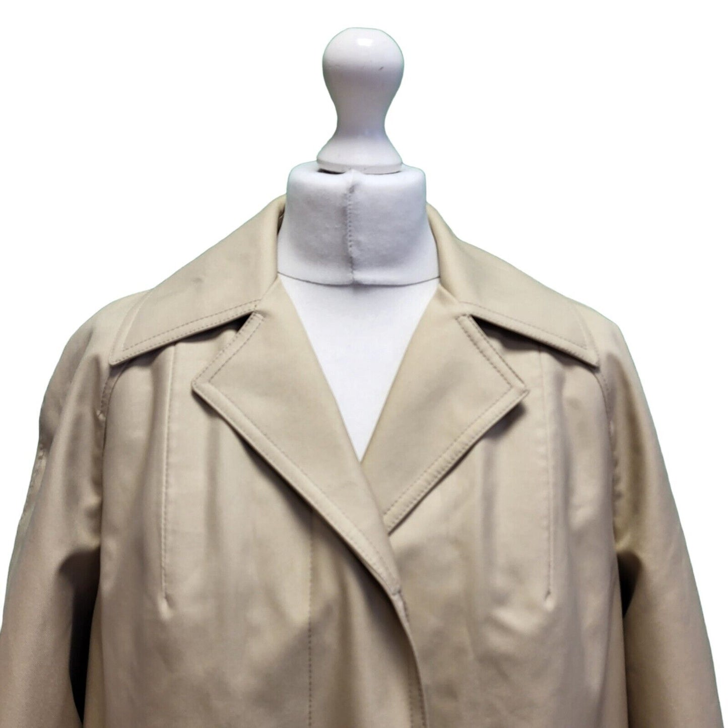 Vintage Gannex 80S Beige Winter Trench Coat Mac Women's uk XL 14 G759