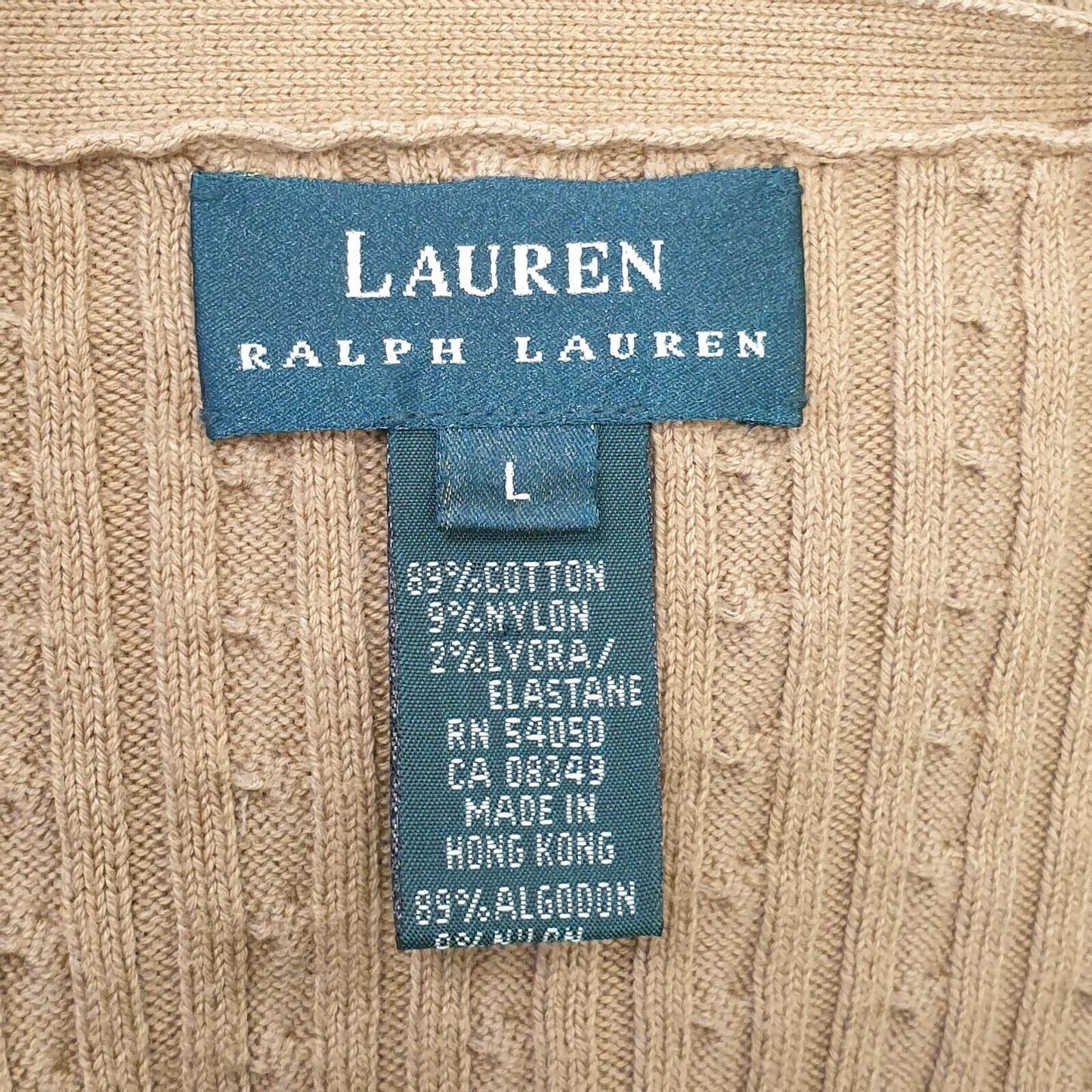 Ralph Lauren Brown Button Cardigan Women's UK L 12 EU 40 H933