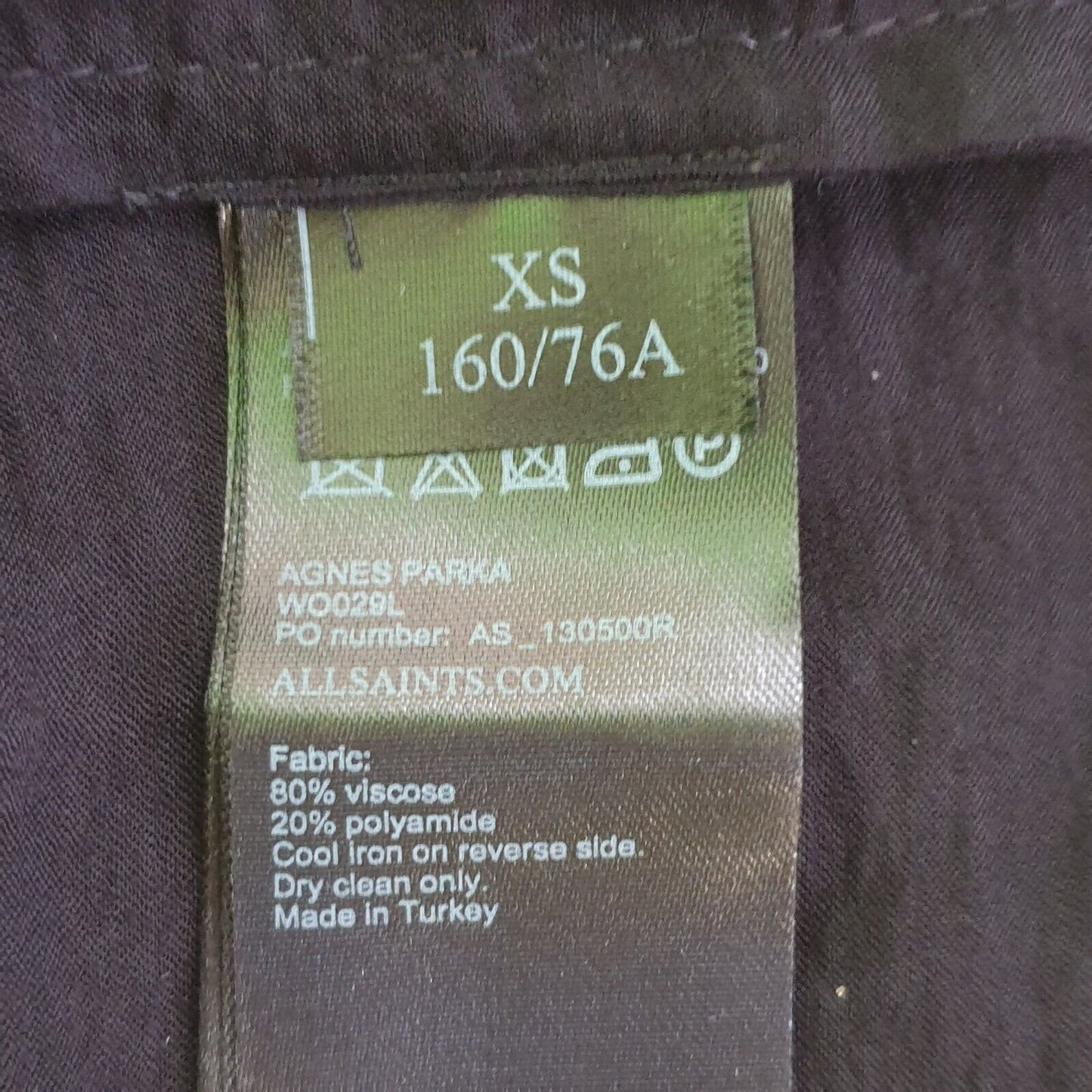 Allsaints Black Long Lightweight Anges Parka Jacket uk Women's XS Bnwt H786