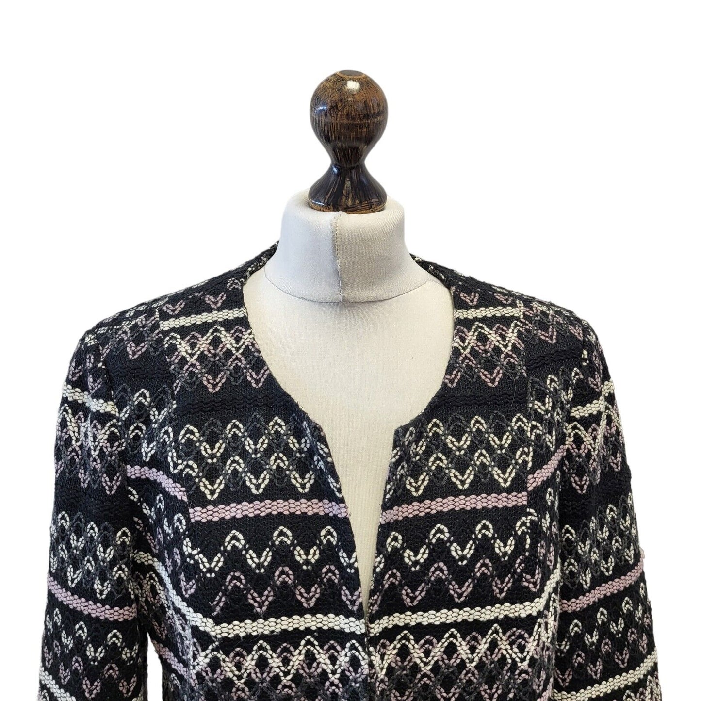 Kaleidoscope Evening Jacket Black Purple White Geometric Print UK 16 EU 44 G164