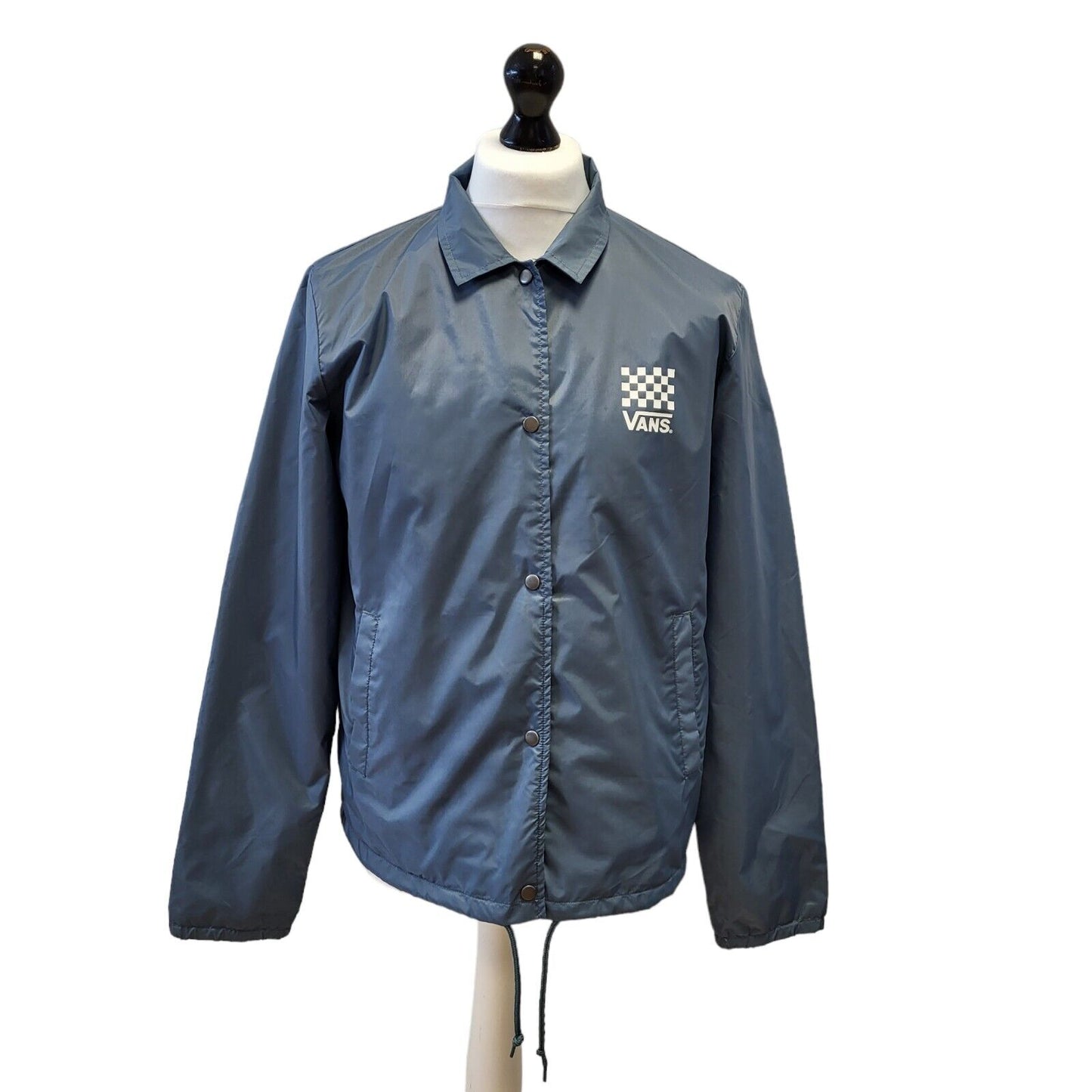 Vans Sports Jacket Blue Collared Snap Button UK XL EU 56 G152