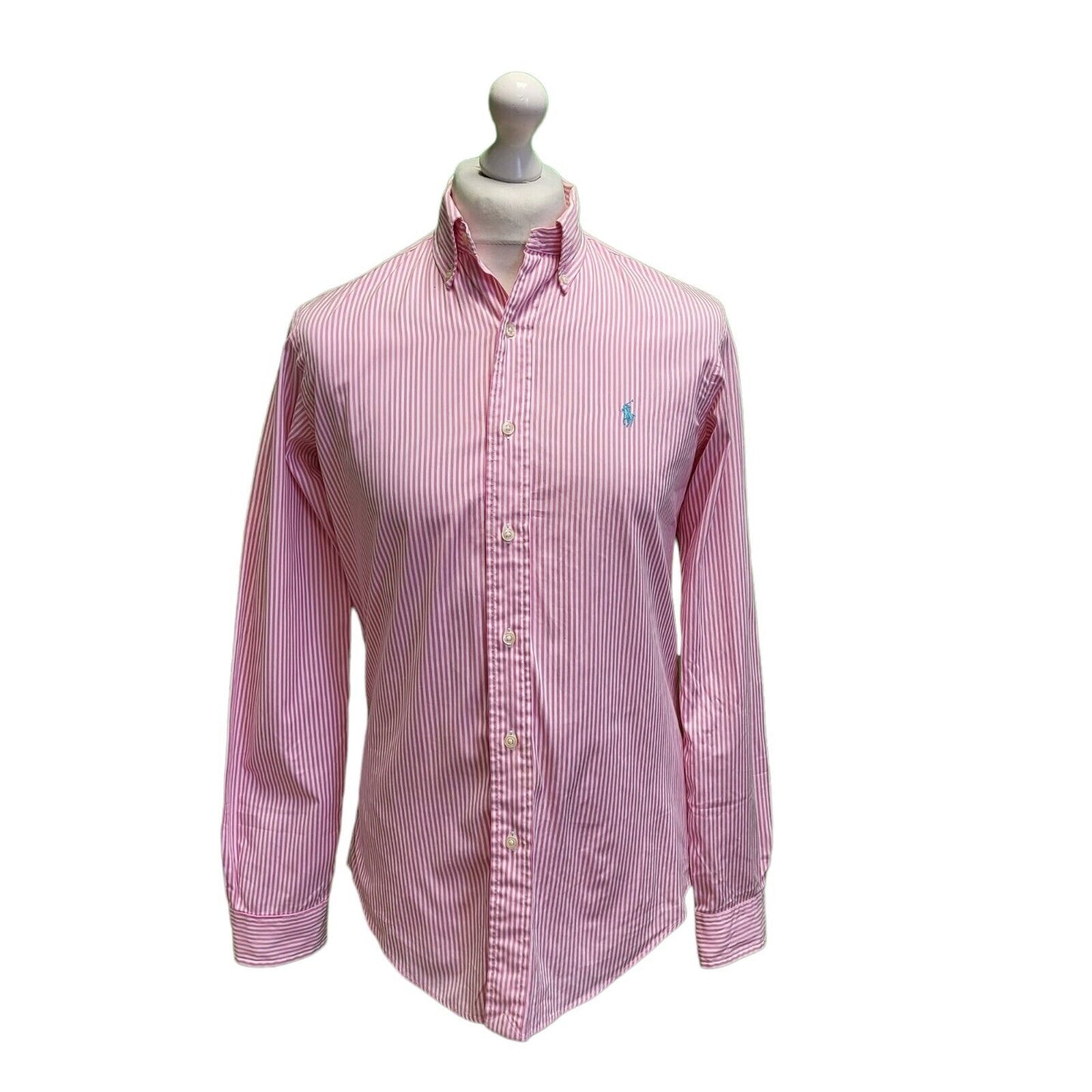 Ralph Lauren Pink White Striped Long Sleeve Custom Shirt Men's UK S eu 46 H380