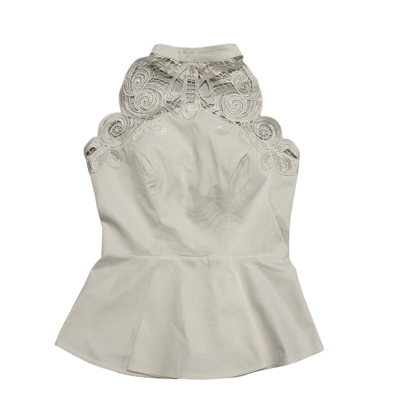Lipsy Michelle Keegan White Lace Halter Neck Top UK Women's M 10 BNWT H760