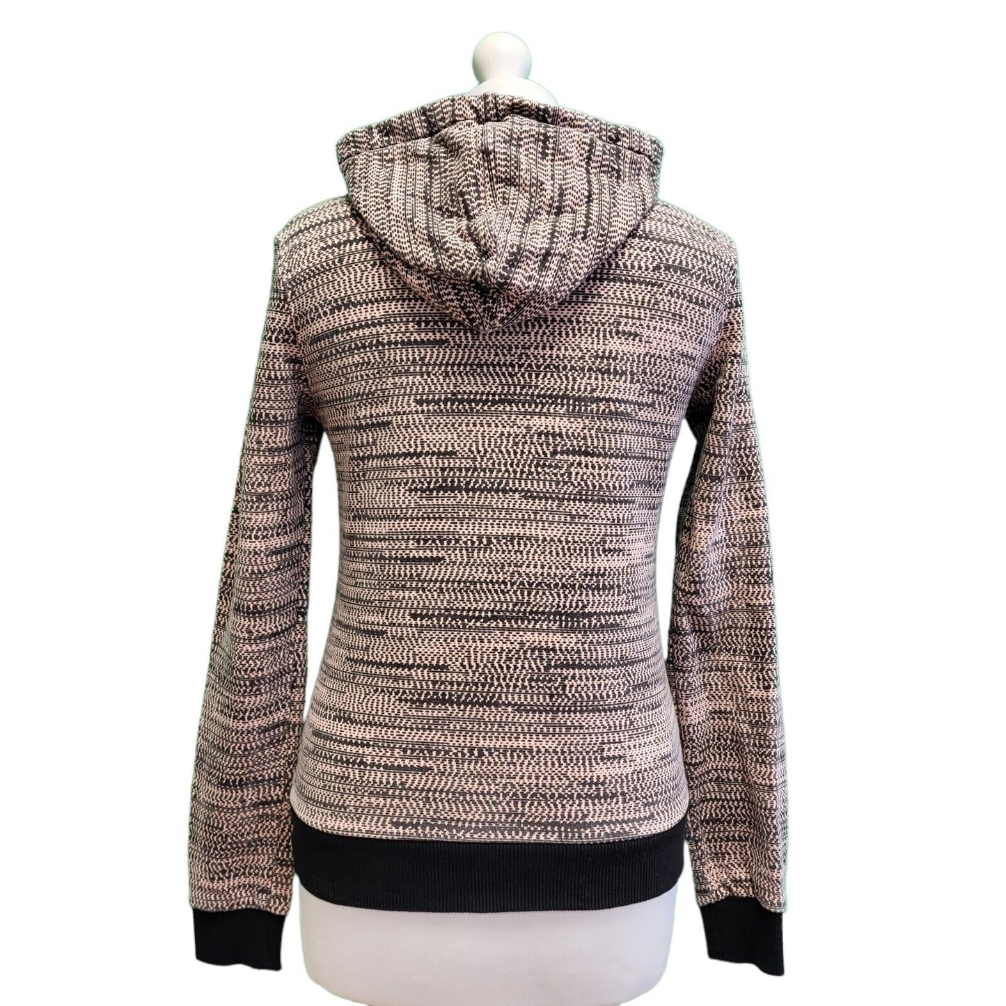 Adidas NEO Pink Black Drawstring Sweatshirt Hoodie Women's UK XS 6 EU 34 H122