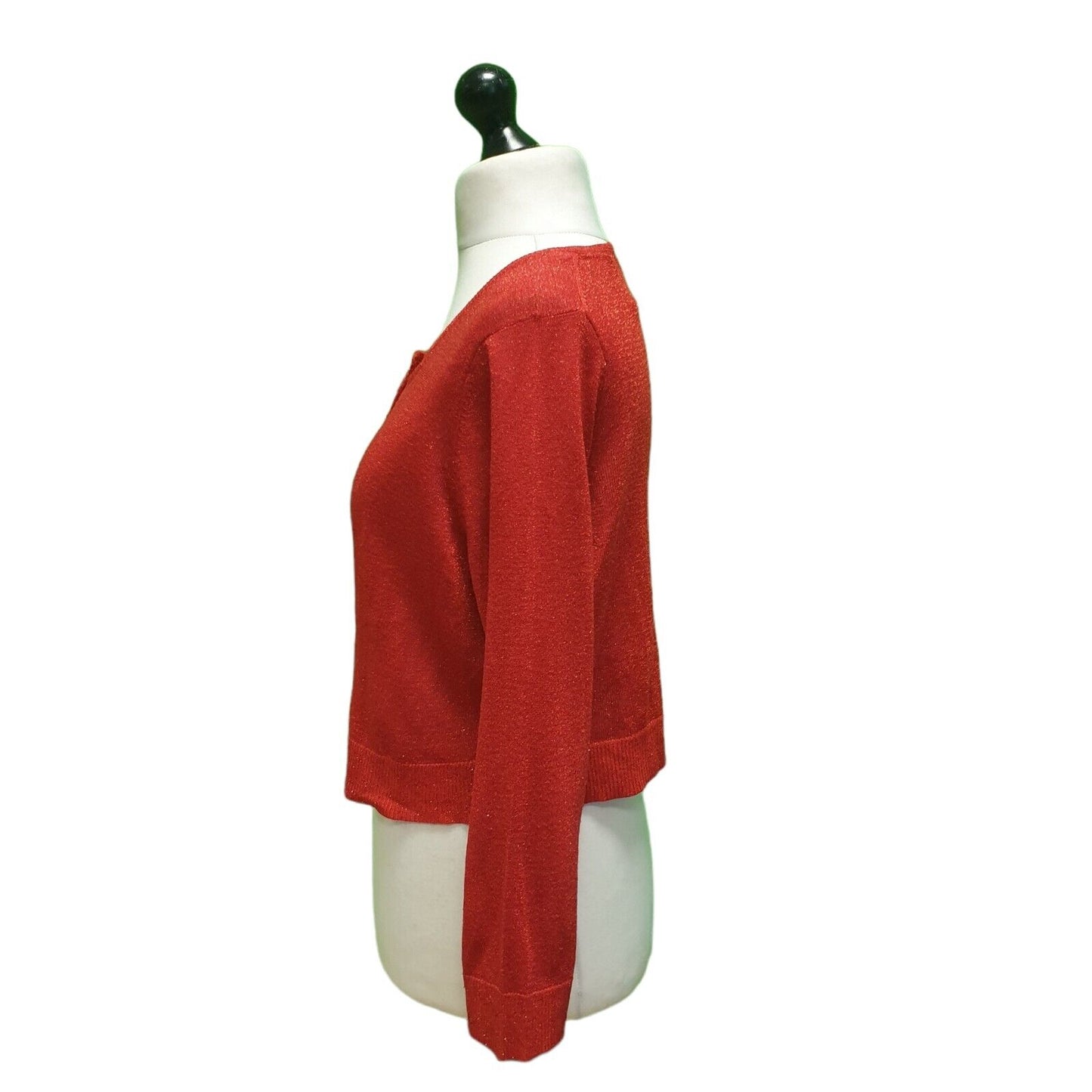 Calvin Klein Red Glitter Toggle Cardigan UK Women's Large H950