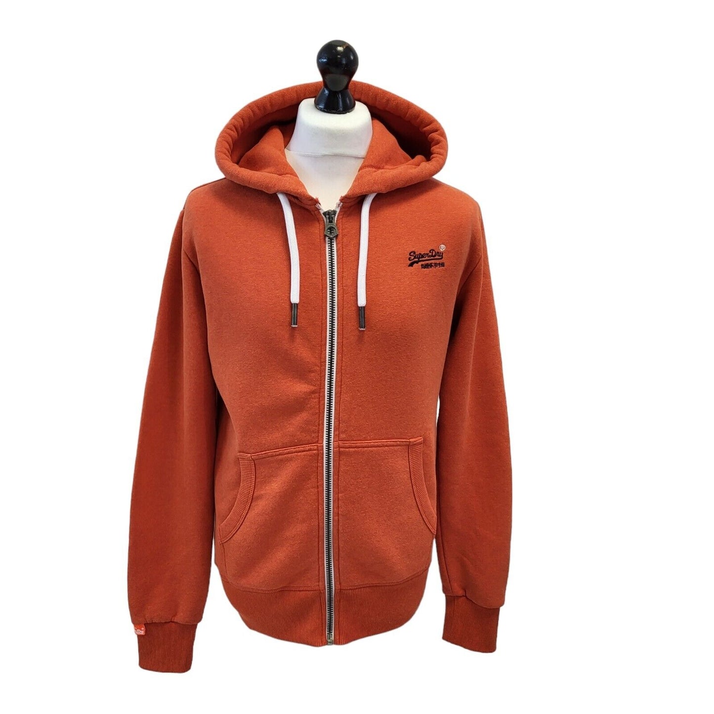 Superdry Orange Drawstring Zipped Sweatshirt Hoodie Uk Men's Small G477