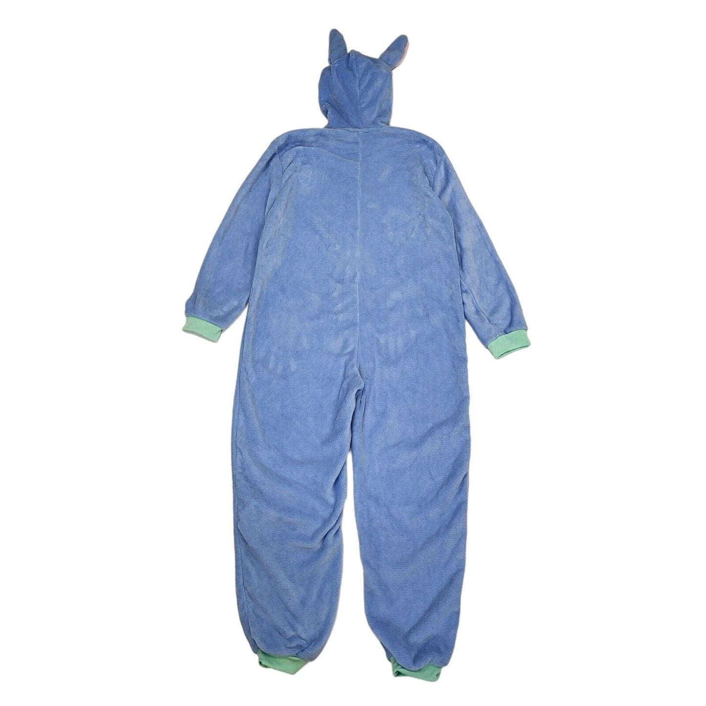 Disney Stitch Blue Hooded Fleece Pyjama Jumpsuit Uk Women's L W30 L29 G621