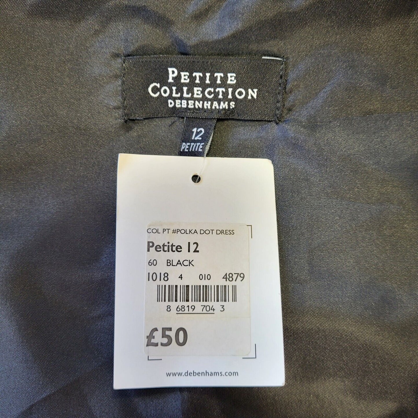 Petite Collection Debenhams Black Polka Dot Dress Uk Women's 12 Eu 40 Bnwt G109