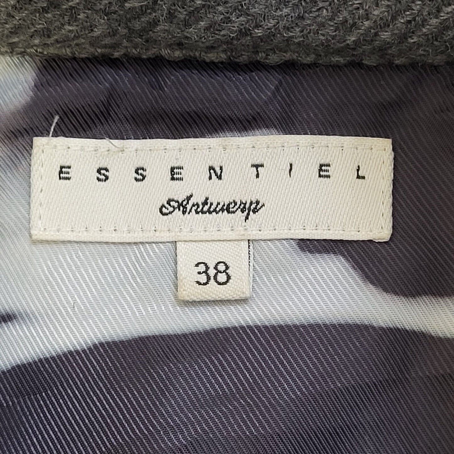 Essentiel Grey Button Smart Formal Overcoat Coat UK Women's M G669