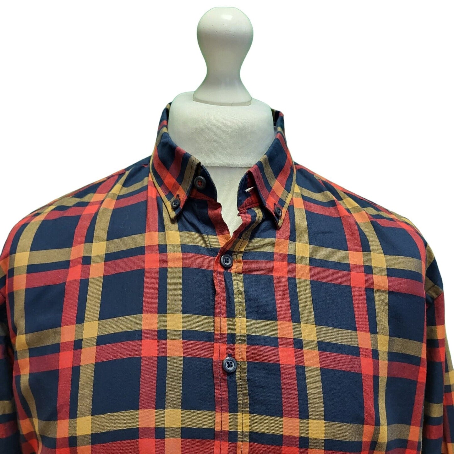 Brax Blue Red Check Modern Fit Long Sleeve Shirt Men's Uk L H62