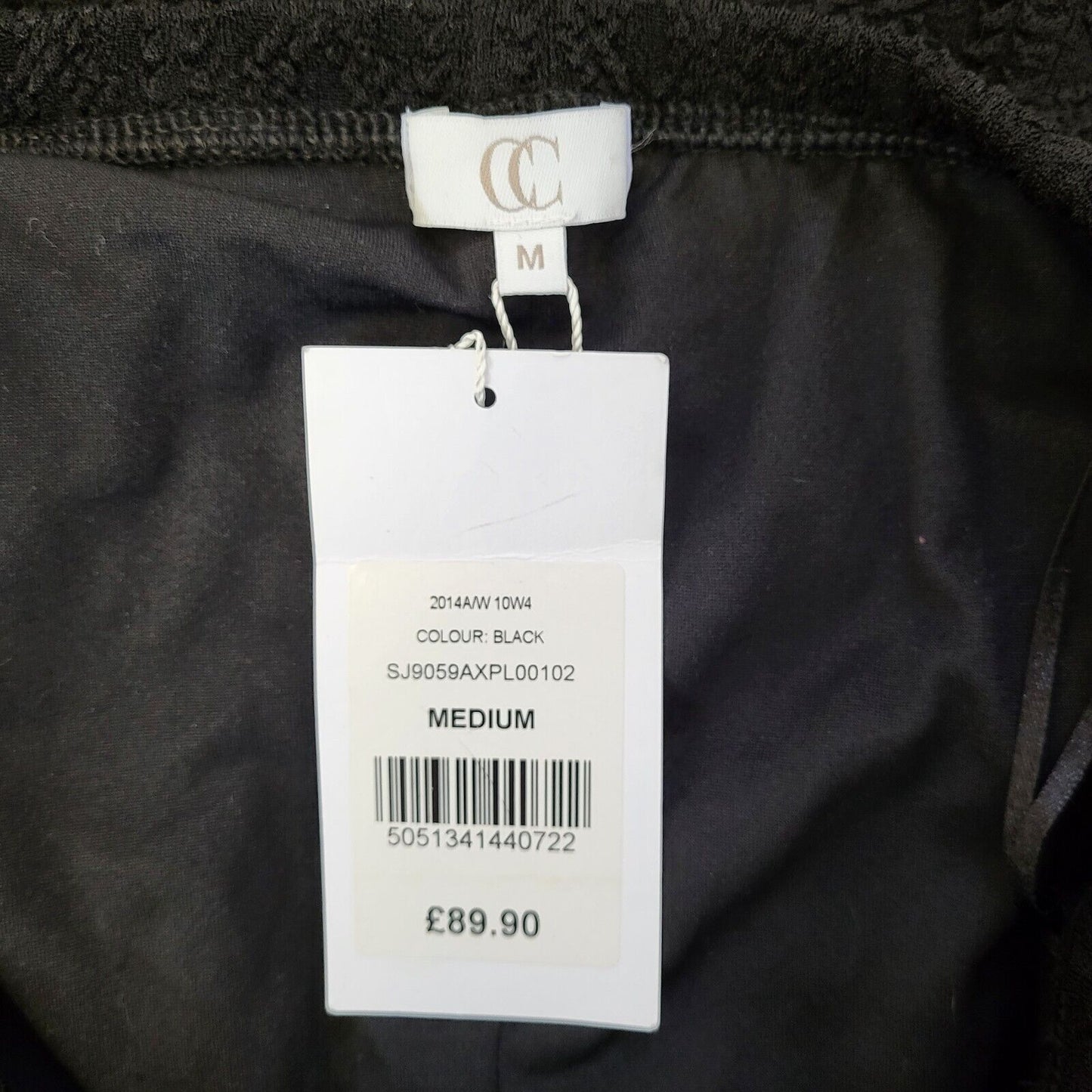 CC Black A-Line Skirt UK Women's M W28 BNWT G250