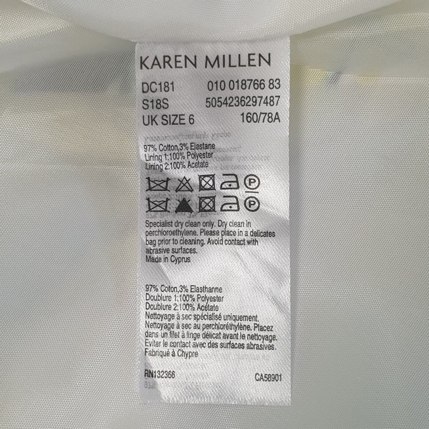 Karen Millen Green Blue Floral Sleeveless A-Line Formal Dress UK Women's 6 H755