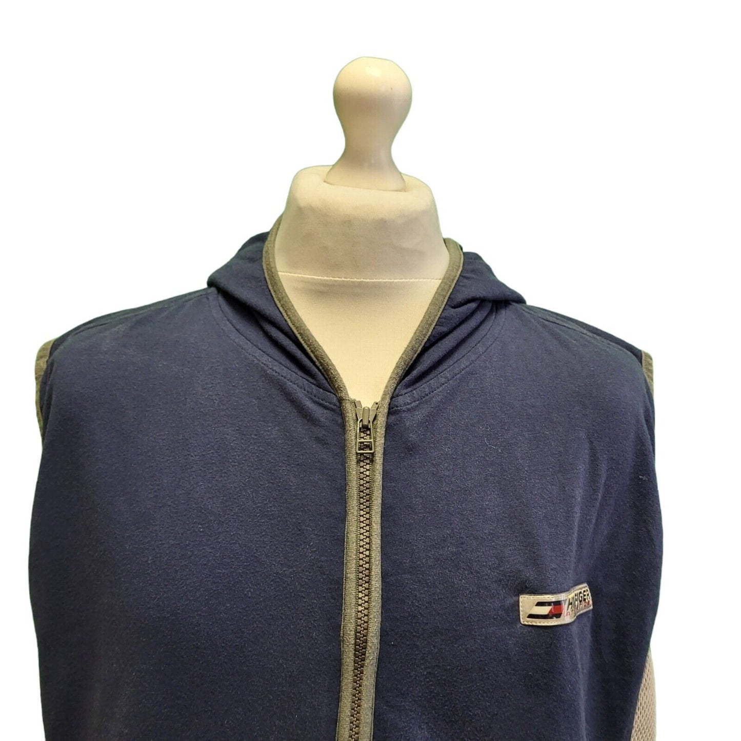 Hilfiger Athletics Navy Casual Sleeveless Sweatshirt Hoodie Men's UK L H176