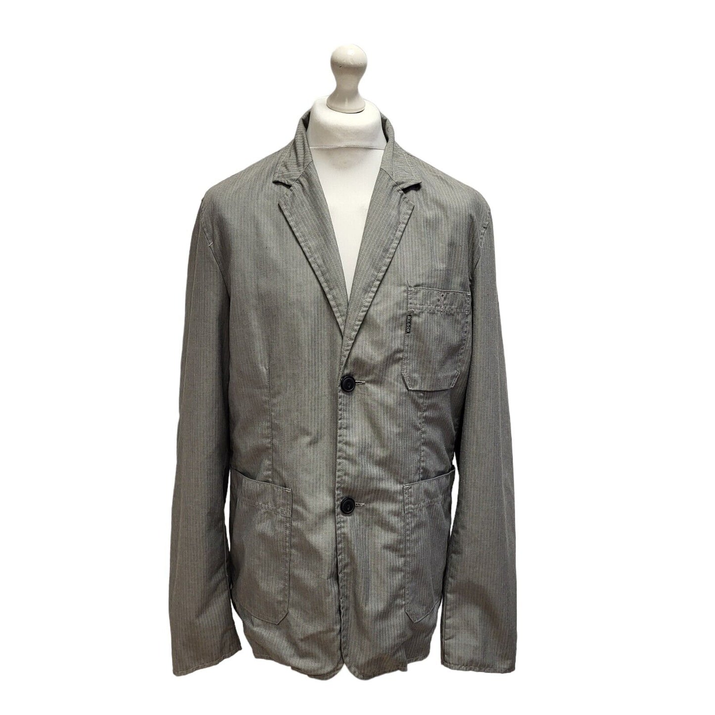 Duck & Cover Grey Cotton Suit Blazer Jacket Uk Men's 2XL 44" Bnwt BB307