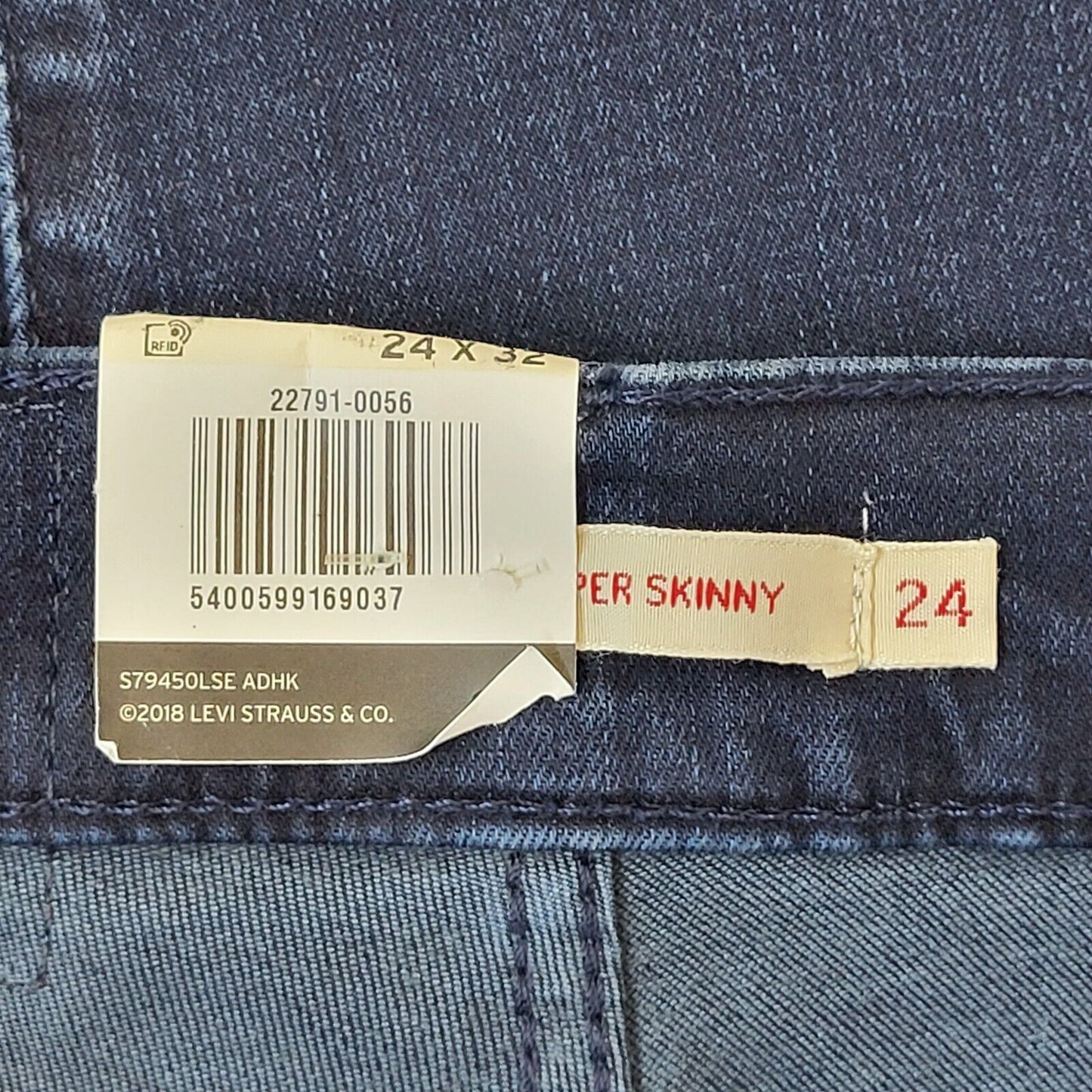 Levi's Dark Blue Mile High Skinny Denim Jeans UK Women's 6 W24 L32 Bnwt G213