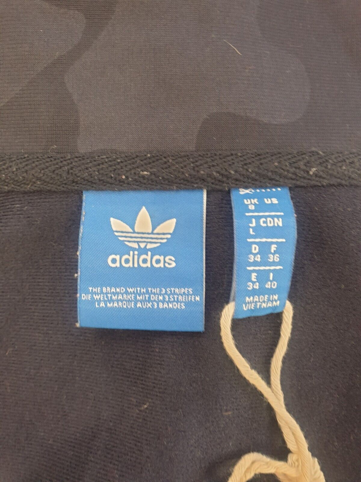 Adidas Dark Blue Patterned Tracksuit Track Jacket Women's Uk S 8 H92