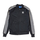 Adidas Black White Trim Zipped Tracksuit Top Jacket Women's UK 6 XS G784