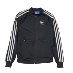 Adidas Black White Trim Zipped Tracksuit Top Jacket Women's UK 6 XS G784